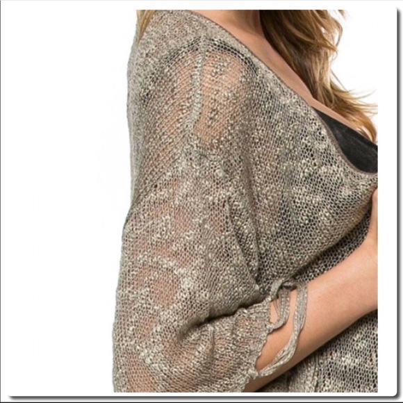 Pol Square Neck Crochet Batwing Cardigan - Picture 8 of 8